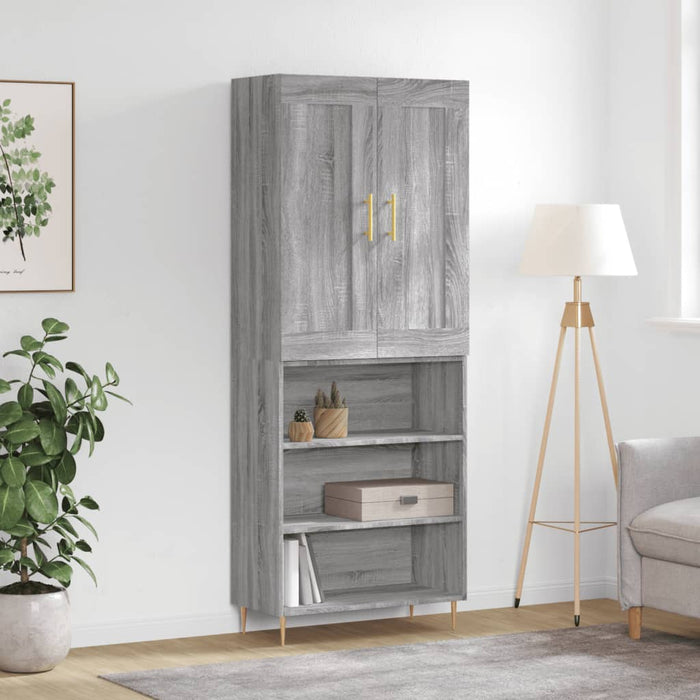 vidaXL Credenza Grigio Sonoma 69,5x34x180 cm in Legno Multistrato