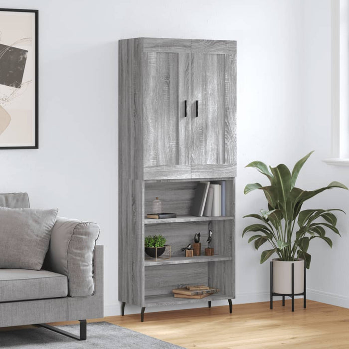 Credenza Grigio Sonoma 69,5x34x180 cm in Legno Multistrato 3200087
