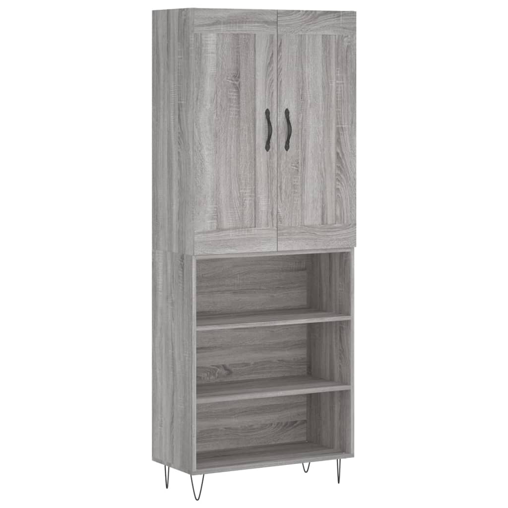 vidaXL Credenza Grigio Sonoma 69,5x34x180 cm in Legno Multistrato