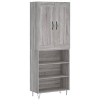 vidaXL Credenza Grigio Sonoma 69,5x34x180 cm in Legno Multistrato