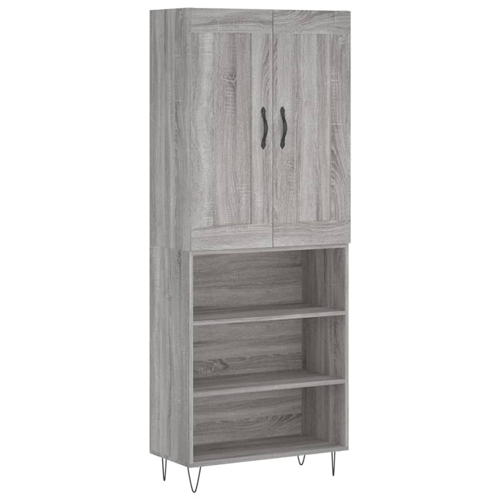 vidaXL Credenza Grigio Sonoma 69,5x34x180 cm in Legno Multistrato