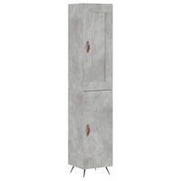 Credenza-Buffet-Armadio da cucina Grigio Cemento 34,5x34x180 cm in Legno Multistrato 435166