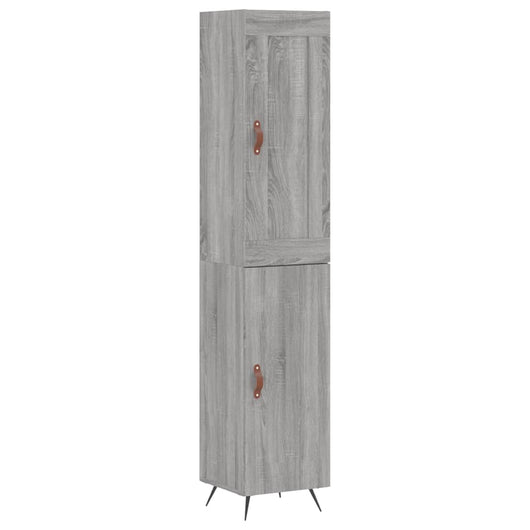 vidaXL Credenza Grigio Sonoma 34,5x34x180 cm in Legno Multistrato