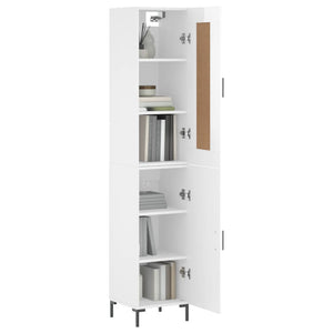 Credenza 34,5x34x180 cm in Legno Multistrato Bianco Lucidocod mxl 126168