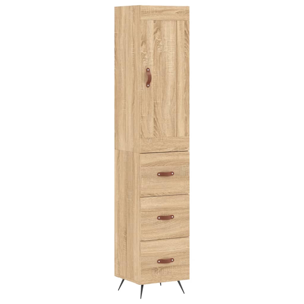 vidaXL Credenza Rovere Sonoma 34,5x34x180 cm in Legno Multistrato