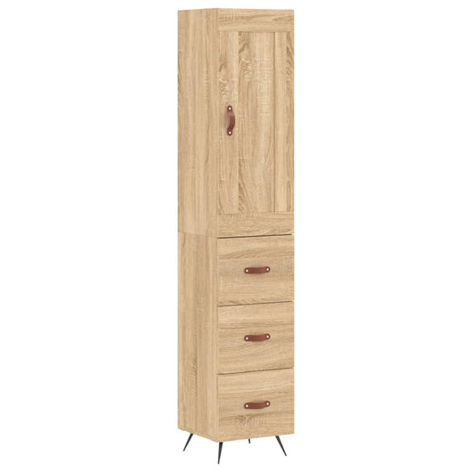 vidaXL Credenza Rovere Sonoma 34,5x34x180 cm in Legno Multistrato