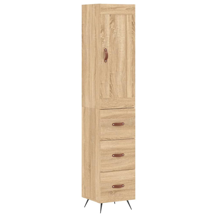 vidaXL Credenza Rovere Sonoma 34,5x34x180 cm in Legno Multistrato