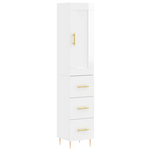 Credenza 34,5x34x180 cm in Legno Multistrato Bianco Lucido 3200187