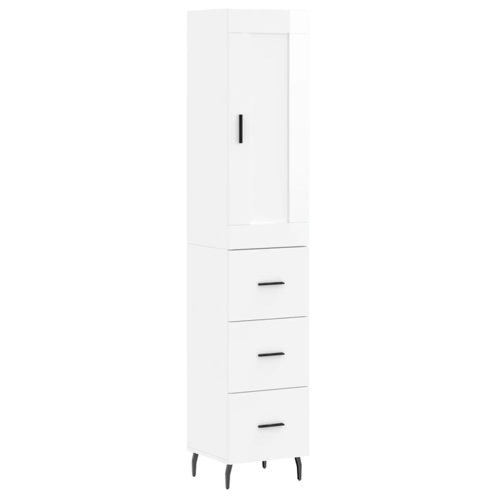 Credenza 34,5x34x180 cm in Legno Multistrato Bianco Lucido 3200211