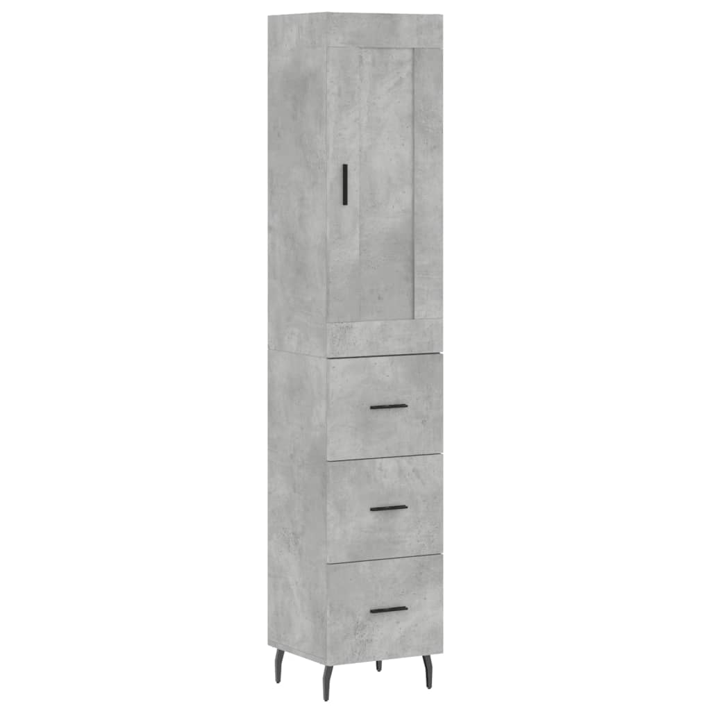 Credenza Grigio Cemento 34,5x34x180 cm in Legno Multistratocod mxl 102227