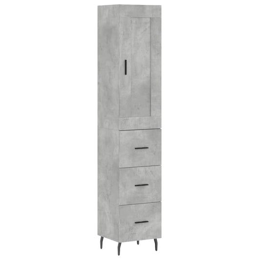 Credenza cassettiera mobile contenitore organizer cucina soggiorno salotto alto 345 x 34 x 180 cm legno ingegnerizzato grigio 02_0034392