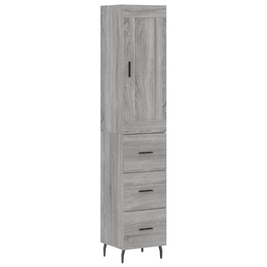 Credenza Grigio Sonoma 34,5x34x180 cm in Legno Multistrato 3200215