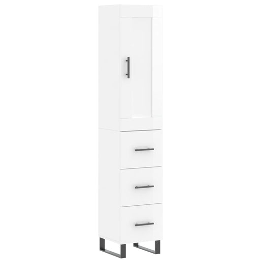 Credenza 34,5x34x180 cm in Legno Multistrato Bianco Lucido 3200219