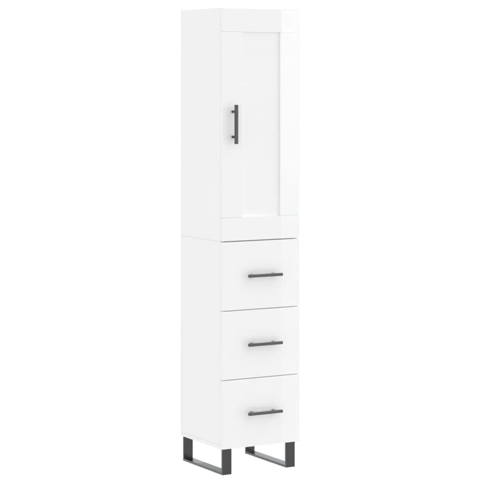Credenza 34,5x34x180 cm in Legno Multistrato Bianco Lucidocod mxl 78220