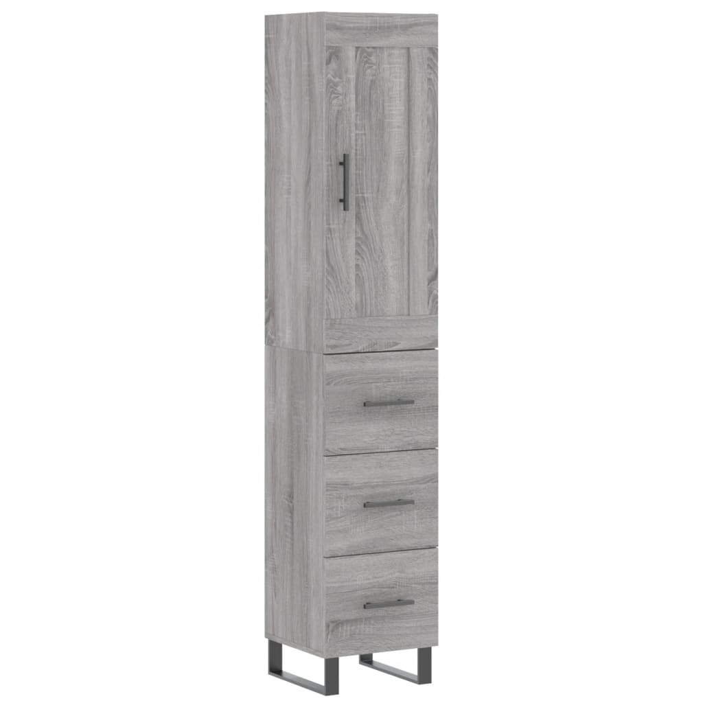 Credenza Grigio Sonoma 34,5x34x180 cm in Legno Multistrato 3200223