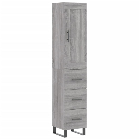 Credenza Grigio Sonoma 34,5x34x180 cm in Legno Multistrato 3200223