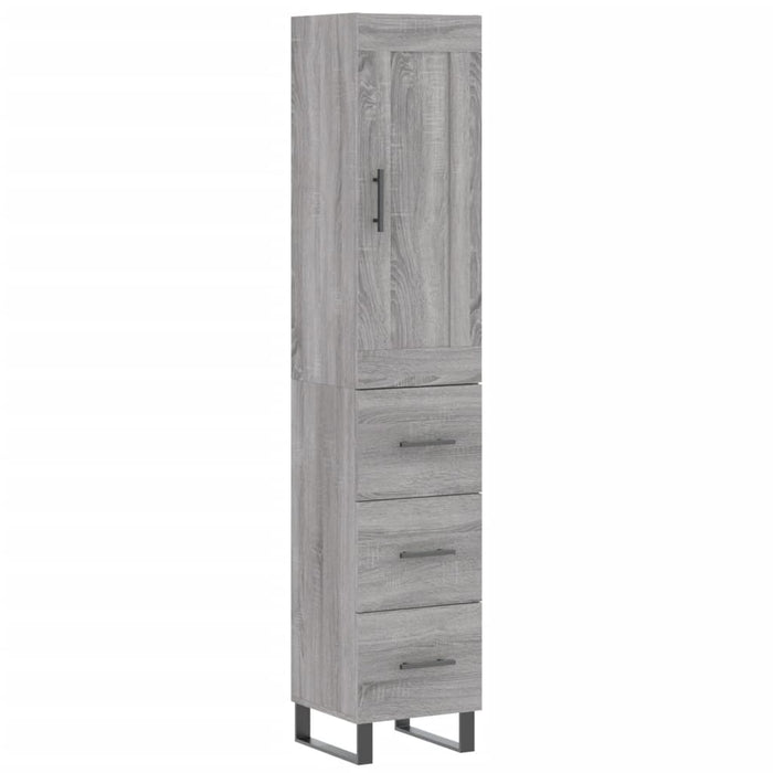 Credenza Grigio Sonoma 34,5x34x180 cm in Legno Multistratocod mxl 126042