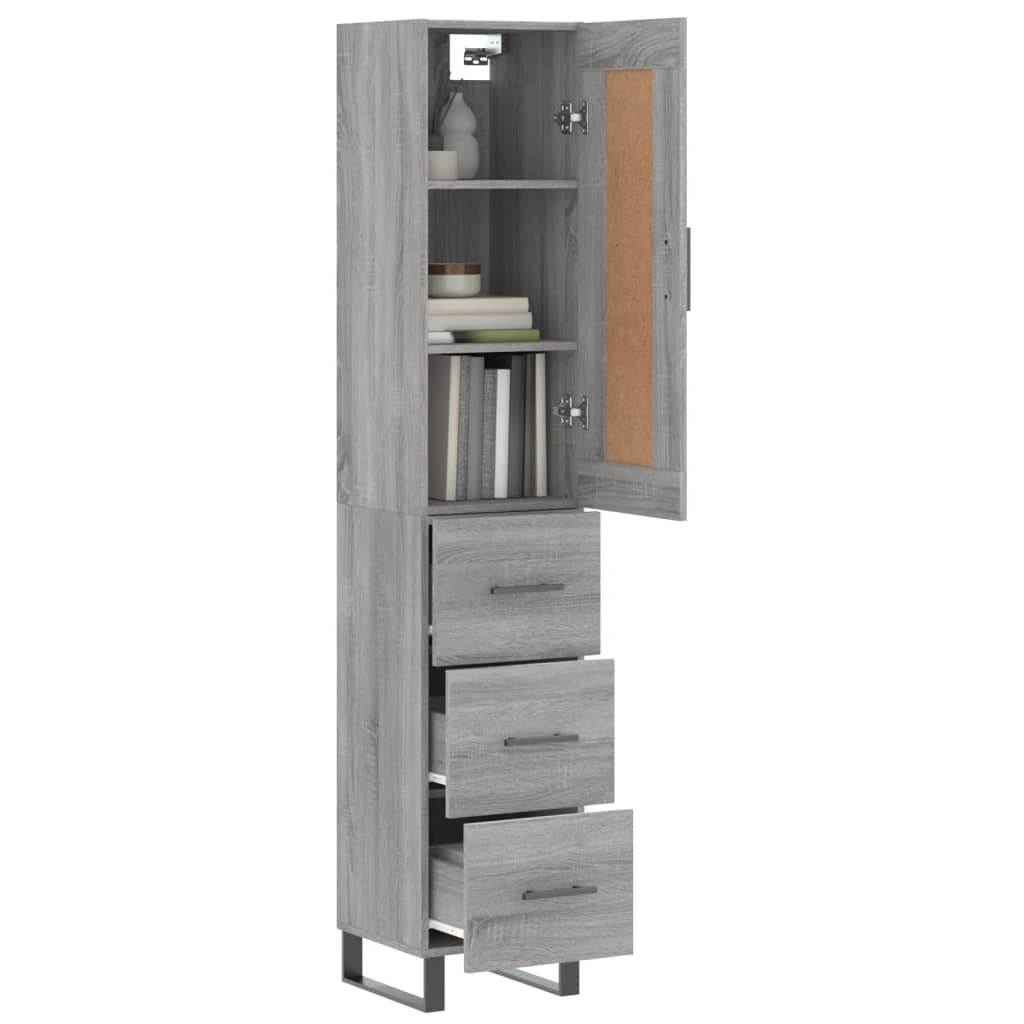 Credenza Grigio Sonoma 34,5x34x180 cm in Legno Multistratocod mxl 126042