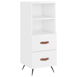 Credenza-Buffet-Armadio da cucina 34,5x34x180 cm in Legno Multistrato Bianco Lucido 685993