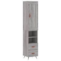 Credenza-Buffet-Armadio da cucina Grigio Sonoma 34,5x34x180 cm in Legno Multistrato 383471