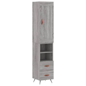 Credenza-Buffet-Armadio da cucina Grigio Sonoma 34,5x34x180 cm in Legno Multistrato 383471
