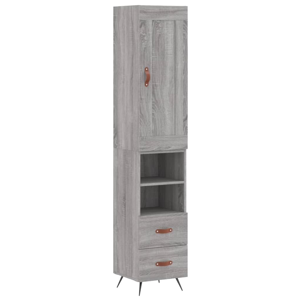 Credenza cassettiera mobile contenitore organizer cucina soggiorno salotto alto sonoma 345 x 34 x 180 cm legno ingegnerizzato grigio 02_0035315