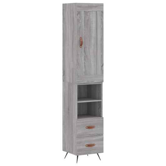 Credenza cassettiera mobile contenitore organizer cucina soggiorno salotto alto sonoma 345 x 34 x 180 cm legno ingegnerizzato grigio 02_0035315