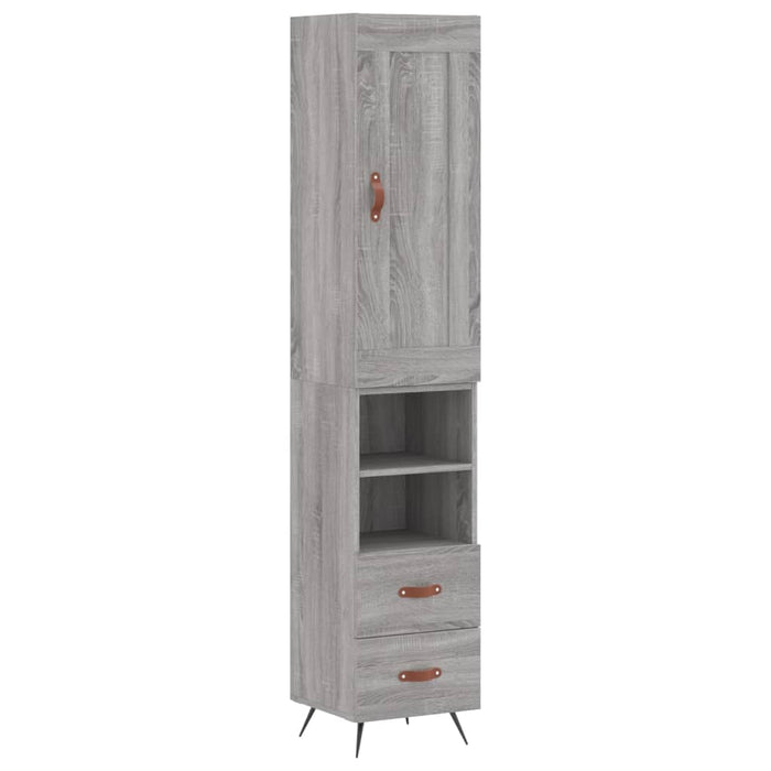 Credenza cassettiera mobile contenitore organizer cucina soggiorno salotto alto sonoma 345 x 34 x 180 cm legno ingegnerizzato grigio 02_0035315
