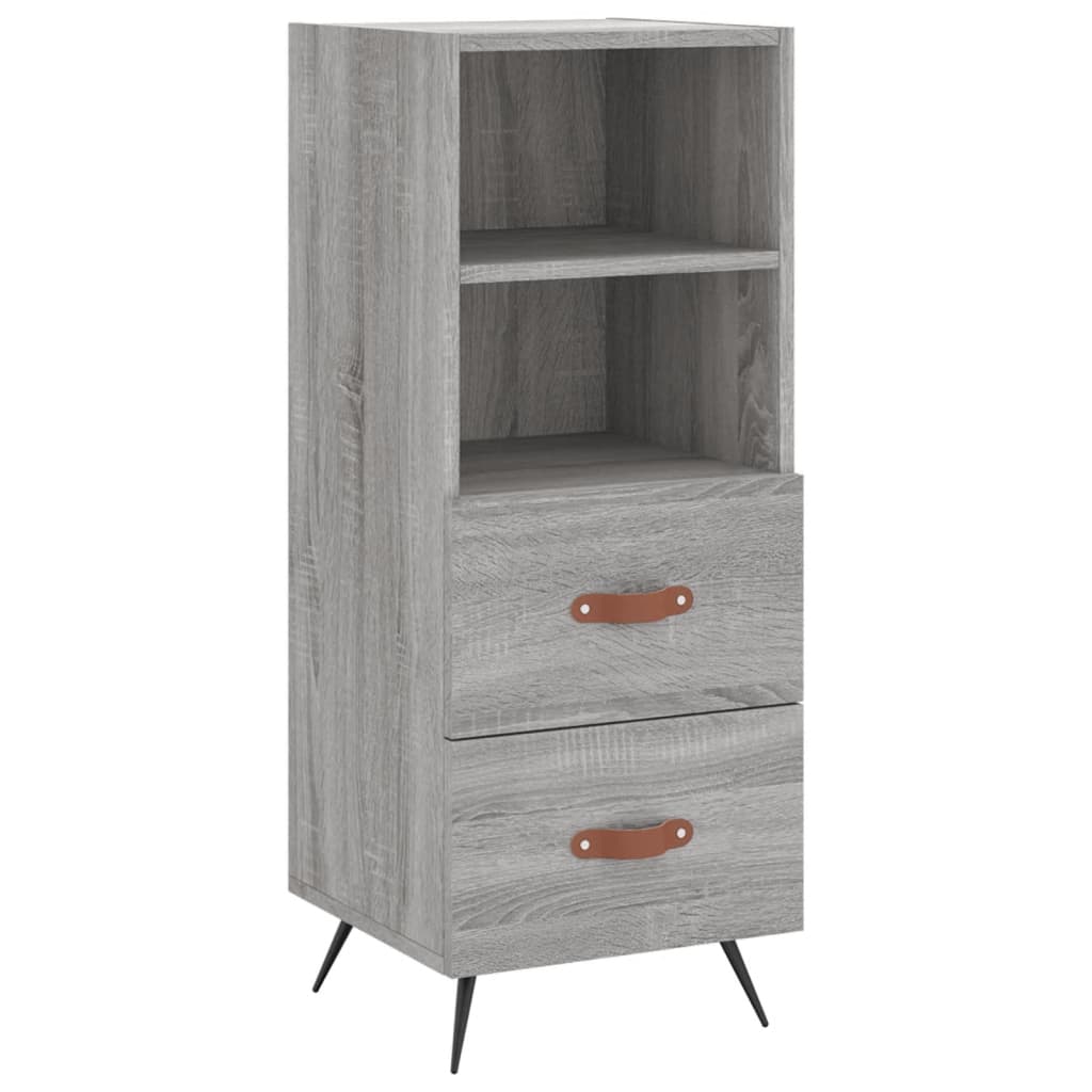Credenza-Buffet-Armadio da cucina Grigio Sonoma 34,5x34x180 cm in Legno Multistrato 383471