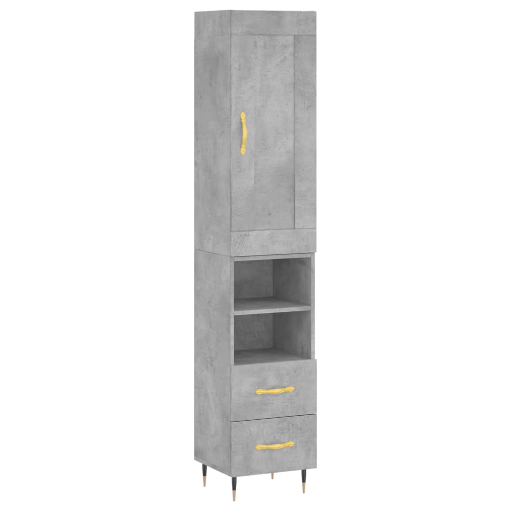 Credenza Grigio Cemento 34,5x34x180 cm in Legno Multistrato 3200245