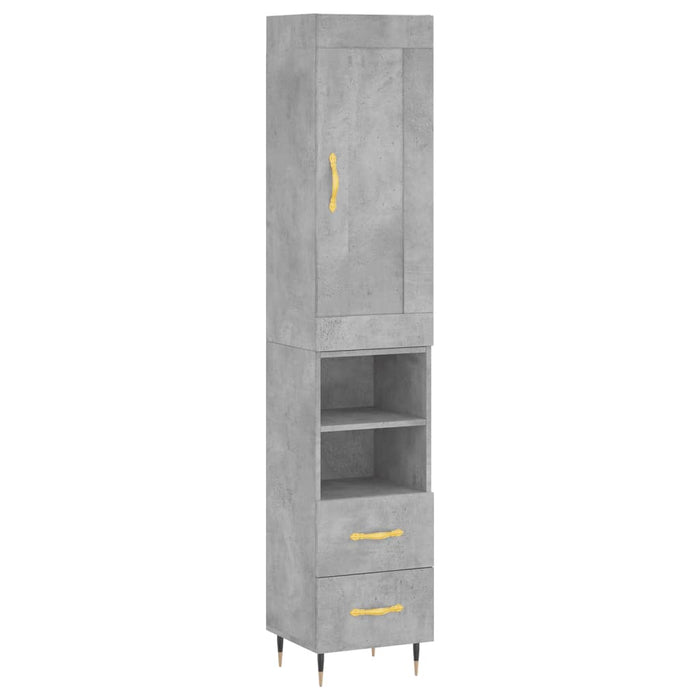 Credenza Grigio Cemento 34,5x34x180 cm in Legno Multistrato 3200245