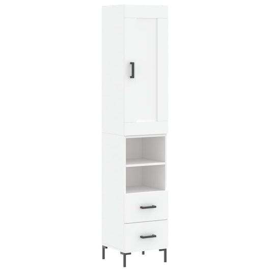 Credenza cassettiera mobile contenitore organizer cucina soggiorno salotto alto 345 x 34 x 180 cm in legno ingegnerizzato bianco 02_0032305