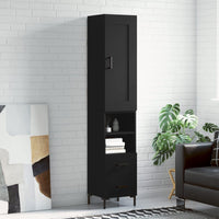 Credenza Nera 34,5x34x180 cm in Legno Multistrato 3200258