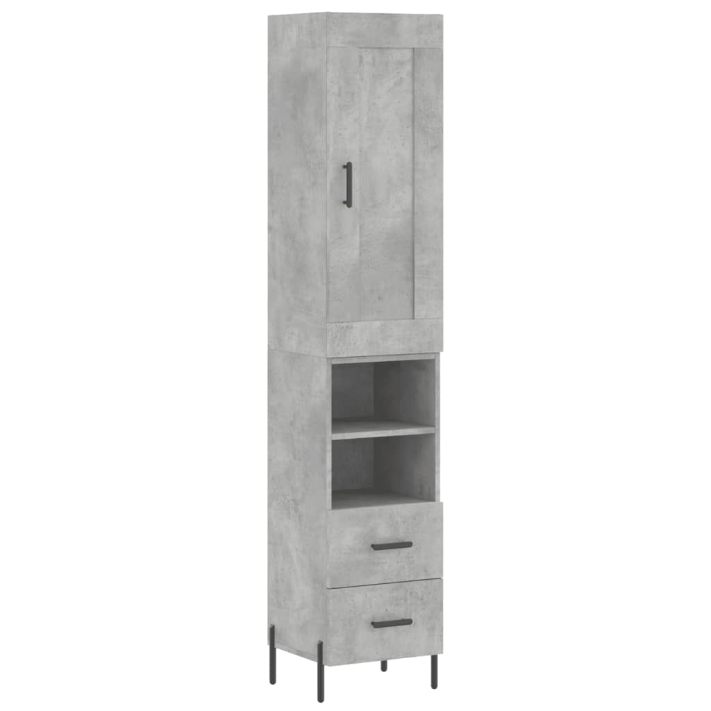 Credenza Grigio Cemento 34,5x34x180 cm in Legno Multistrato 3200269
