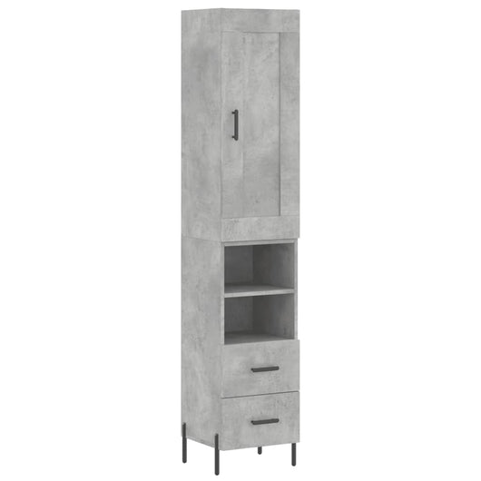 Credenza Grigio Cemento 34,5x34x180 cm in Legno Multistrato 3200269