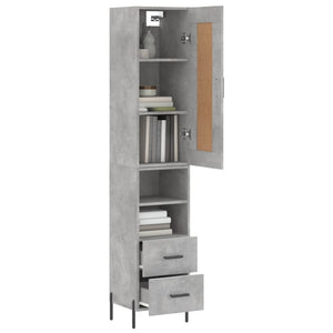 Credenza Grigio Cemento 34,5x34x180 cm in Legno Multistrato 3200269