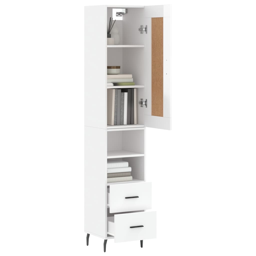 Credenza 34,5x34x180 cm in Legno Multistrato Bianco Lucido 3200275