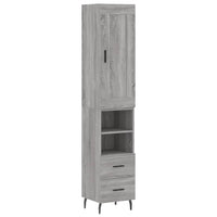 Credenza-Buffet-Armadio da cucina Grigio Sonoma 34,5x34x180 cm in Legno Multistrato 650840