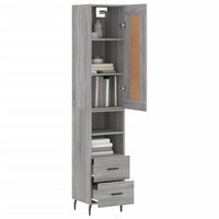 Credenza-Buffet-Armadio da cucina Grigio Sonoma 34,5x34x180 cm in Legno Multistrato 650840