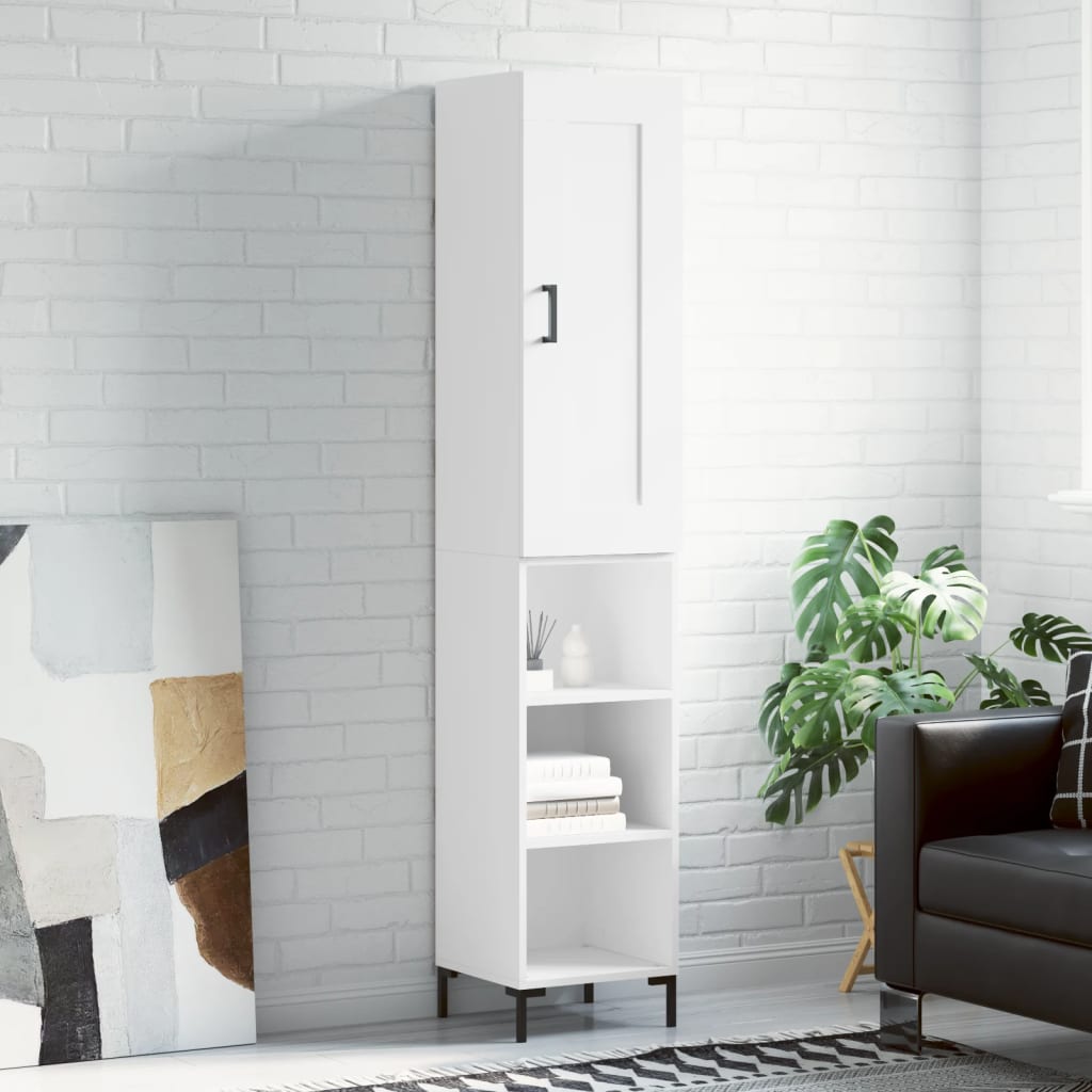 Credenza Bianca 34,5x34x180 cm in Legno Multistrato 3200321