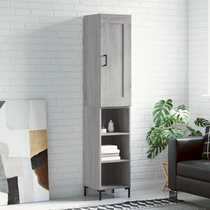 Credenza-Buffet-Armadio da cucina Grigio Sonoma 34,5x34x180 cm in Legno Multistrato 349539