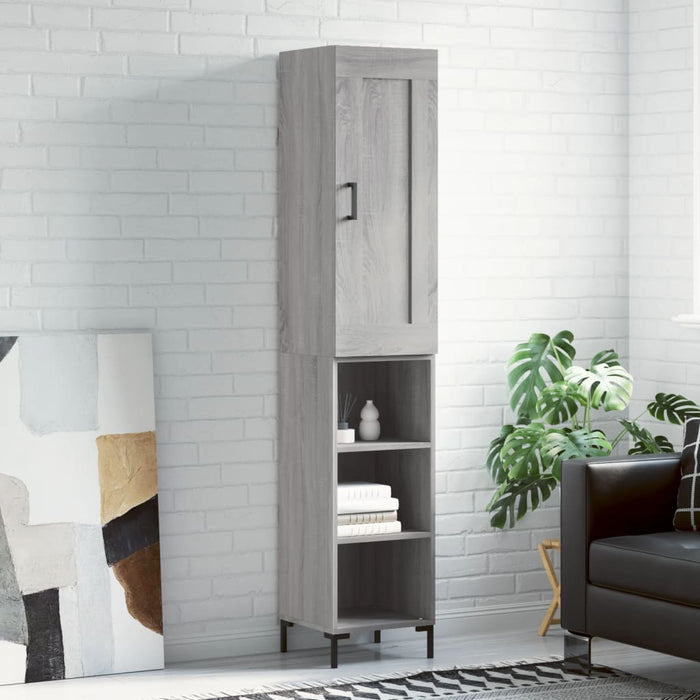 Credenza-Buffet-Armadio da cucina Grigio Sonoma 34,5x34x180 cm in Legno Multistrato 349539