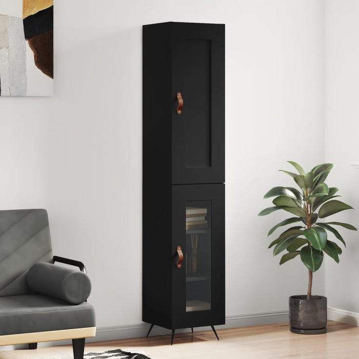 Credenza Nera 34,5x34x180 cm in Legno Multistrato 3200362