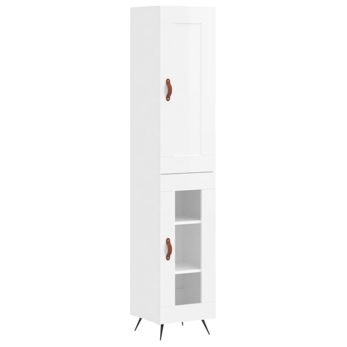 Credenza 34,5x34x180 cm in Legno Multistrato Bianco Lucido 3200363
