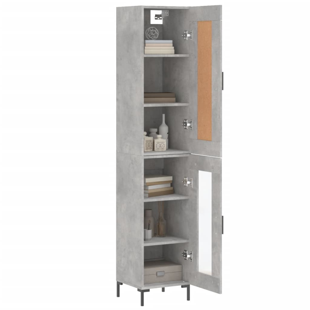 Credenza Grigio Cemento 34,5x34x180 cm in Legno Multistrato 3200389