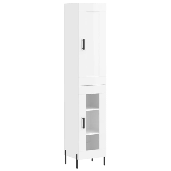 Credenza 34,5x34x180 cm in Legno Multistrato Bianco Lucido 3200395