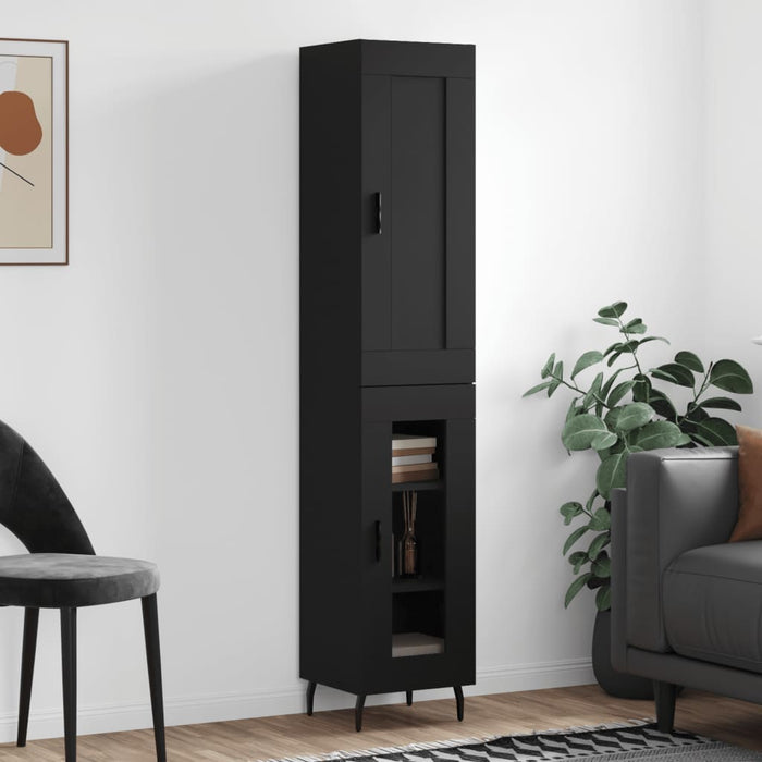 Credenza Nera 34,5x34x180 cm in Legno Multistrato 3200402