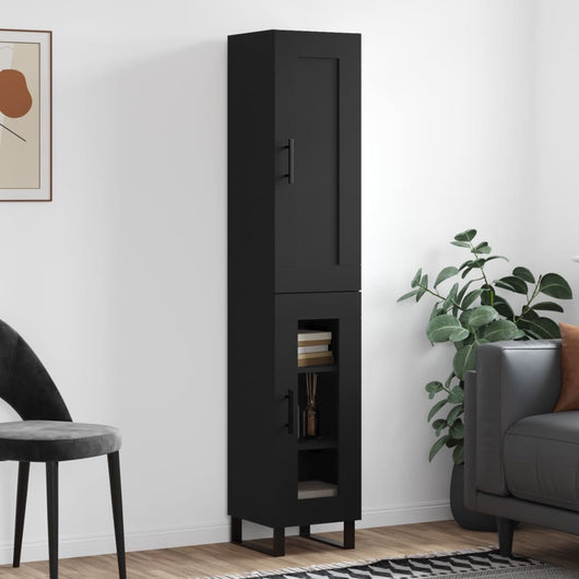 Credenza Nera 34,5x34x180 cm in Legno Multistrato 3200410