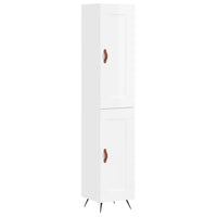 Credenza-Buffet-Armadio da cucina 34,5x34x180 cm in Legno Multistrato Bianco Lucido 677818