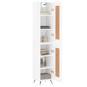 Credenza-Buffet-Armadio da cucina 34,5x34x180 cm in Legno Multistrato Bianco Lucido 677818